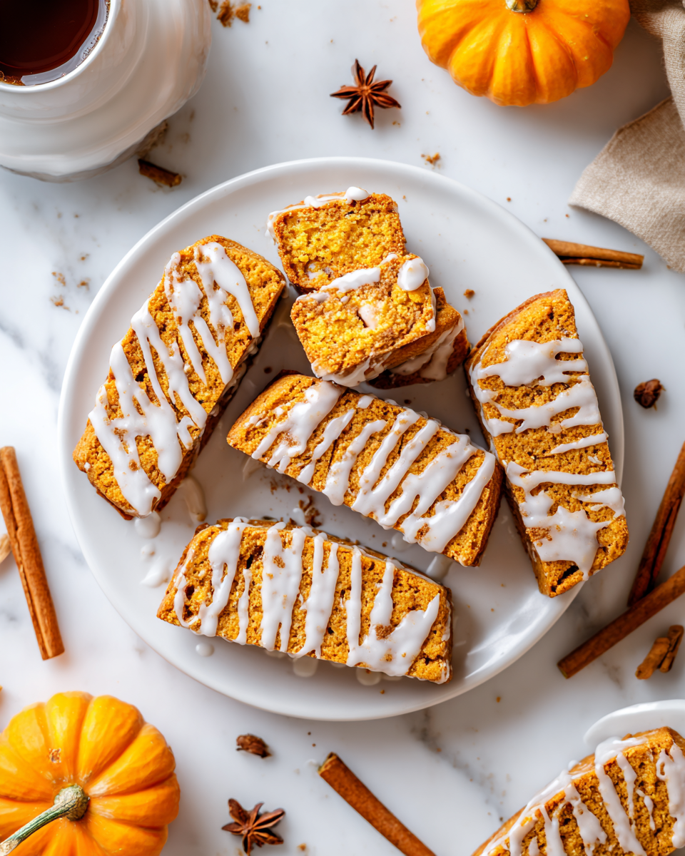 Biscotti di zucca decorati con glassa alla cannella, perfetti per festeggiare l'autunno con amici e famiglia.