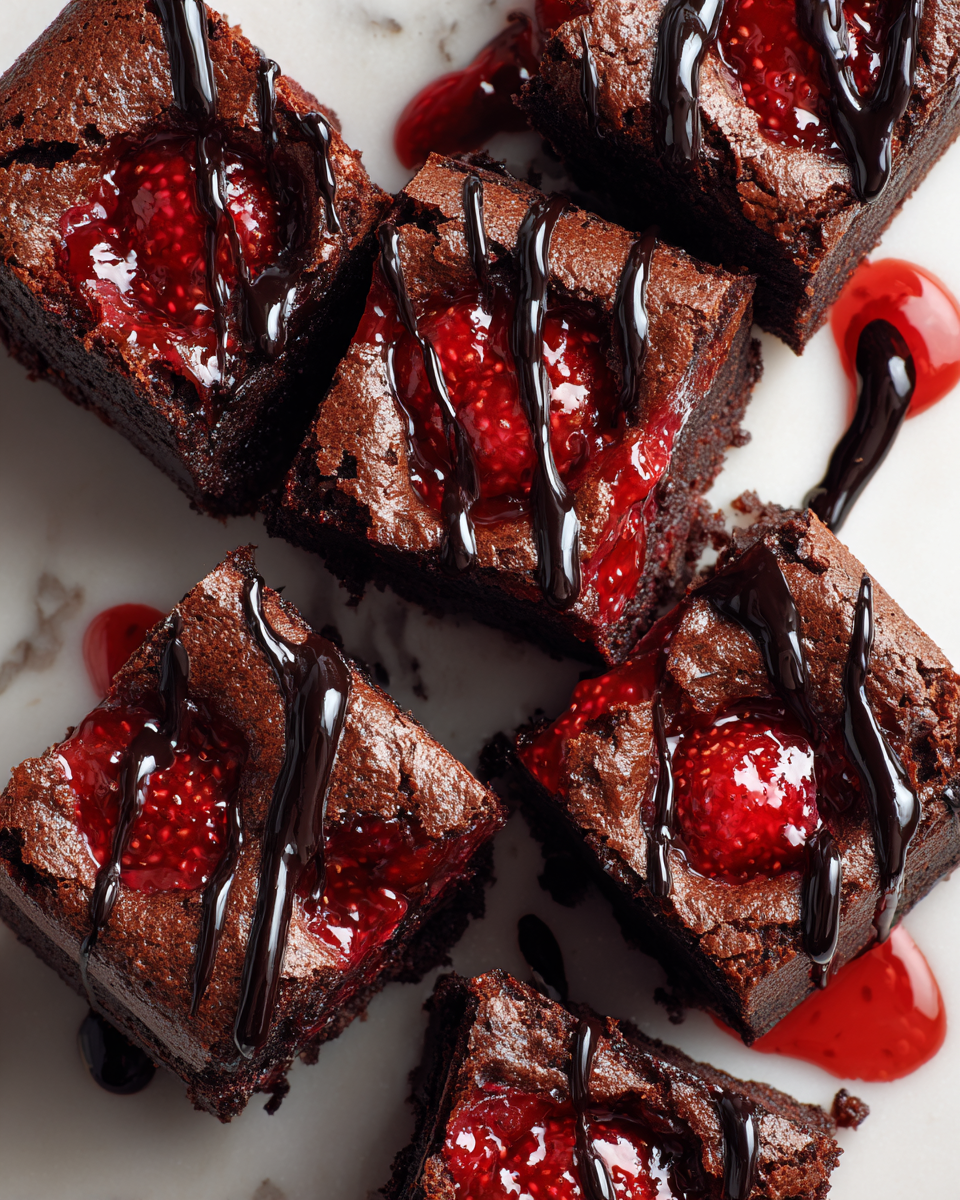 Brownies spettrali con marmellata di lamponi, ricetta Halloween