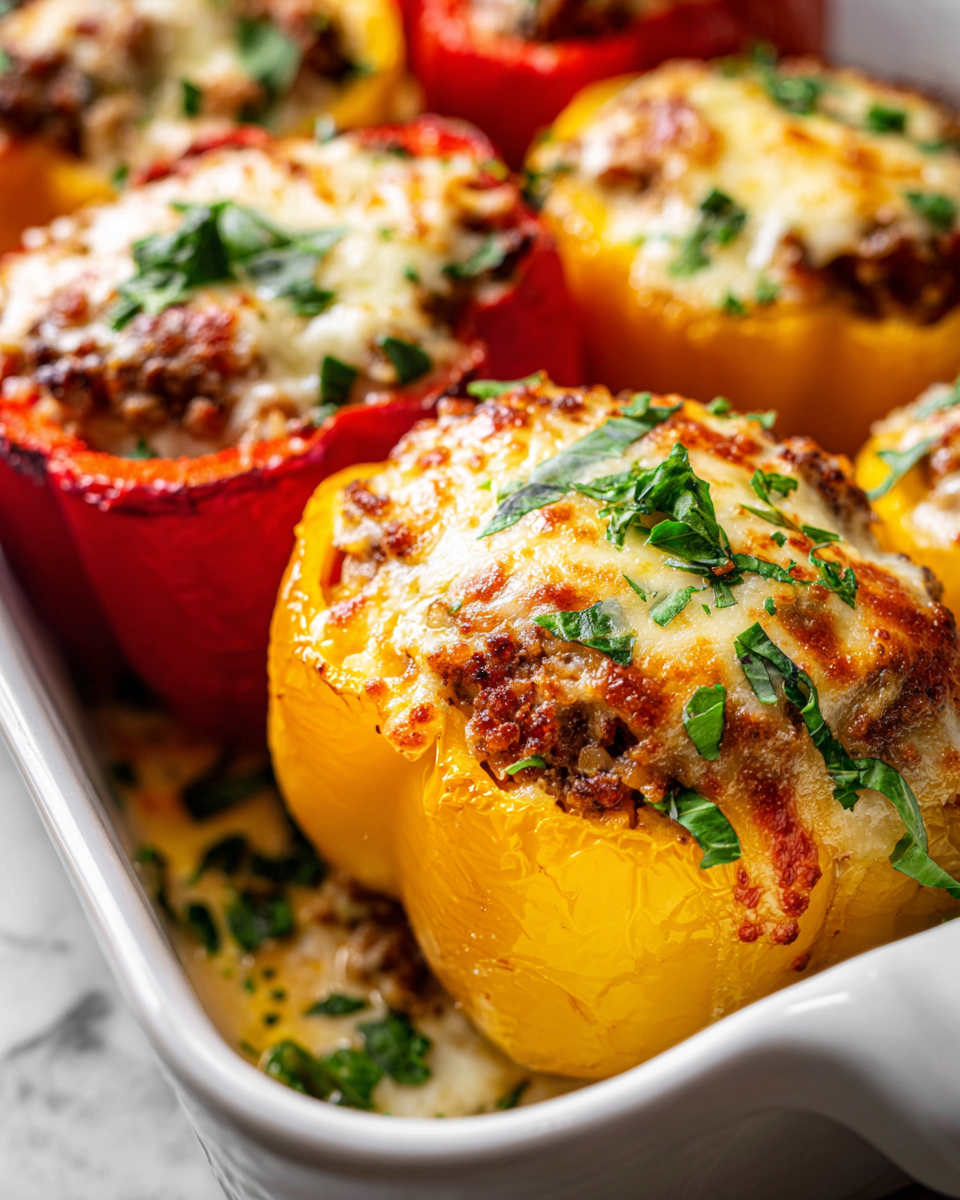 Casseruola di peperoni ripieni, un piatto autunnale ricco di sapori e perfetto da condividere con la famiglia.