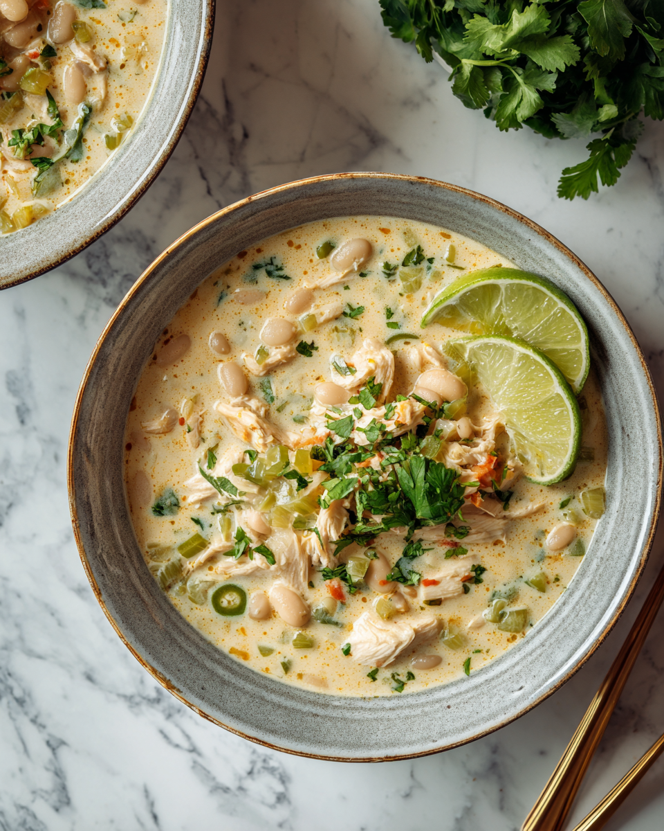 Cremoso Chili Bianco di Pollo per le Serate Autunnali Chili bianco di pollo con crema e spezie - ricetta autunnale