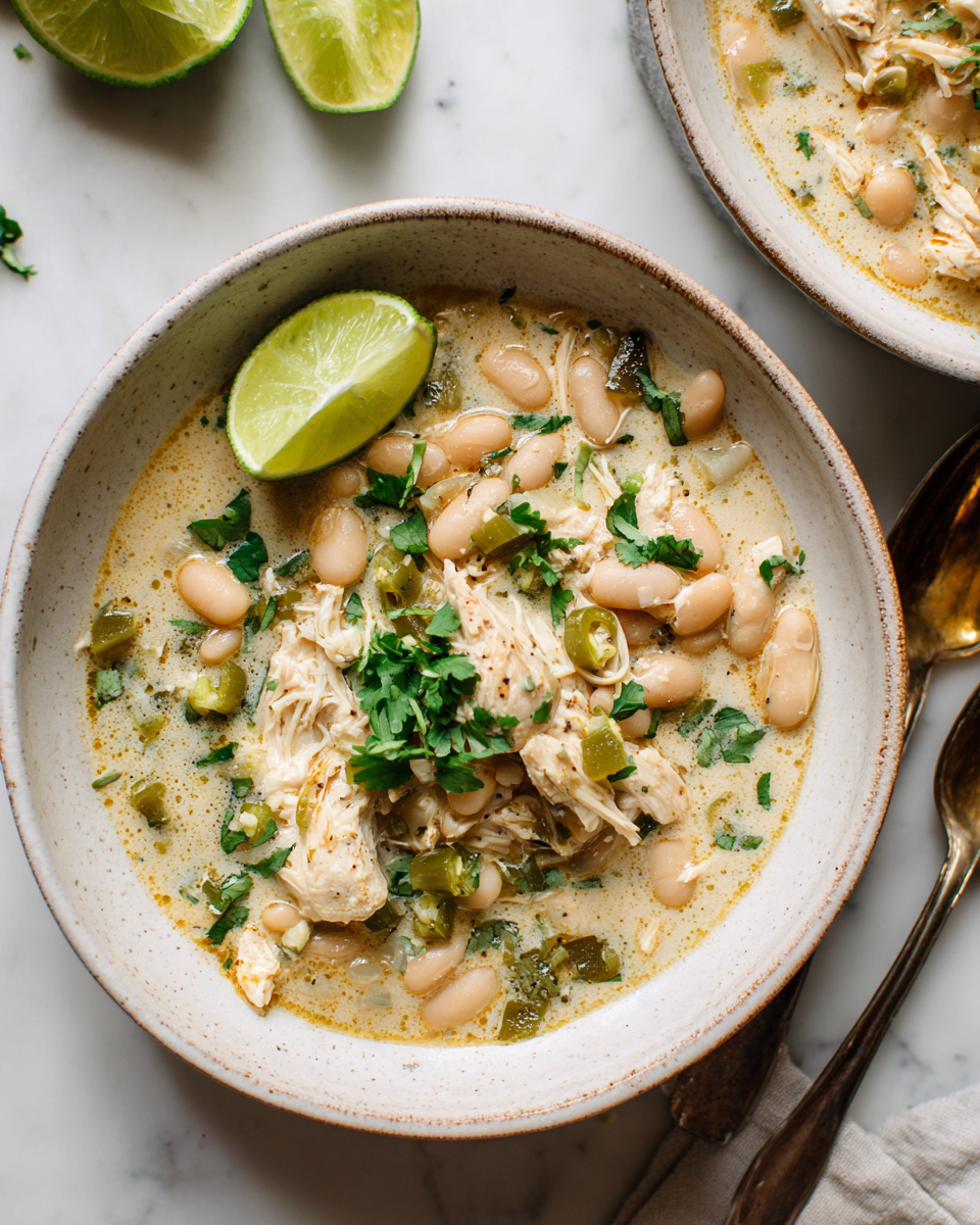 Cremoso Chili Bianco di Pollo per le Serate Autunnali Chili bianco di pollo con crema e spezie - ricetta autunnale