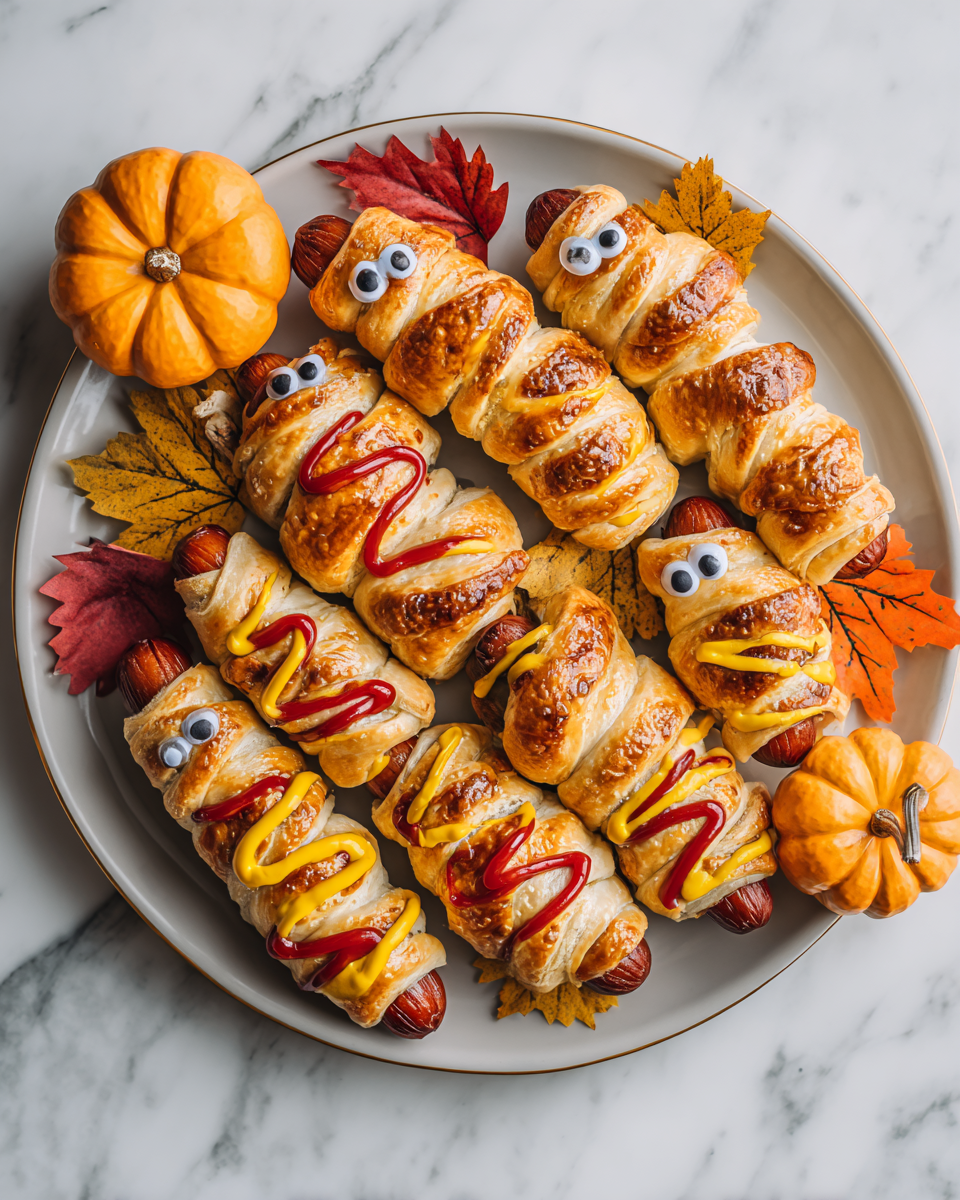 Mummy Hot Dogs: Spuntini Festivi per Halloween Mummy Hot Dogs: ricetta spettrale per Halloween con hot dog e pasta, perfetti per feste e divertimento in famiglia.