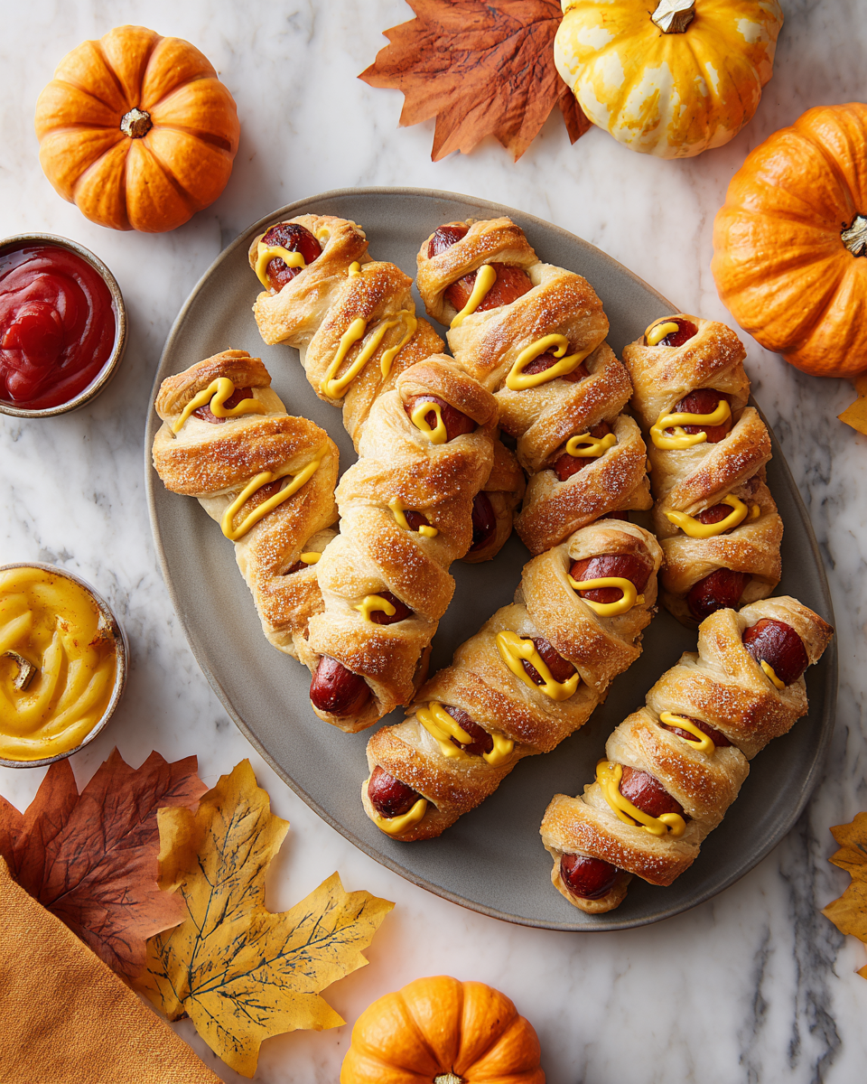 Mummy Hot Dogs: Spuntini Festivi per Halloween Mummy Hot Dogs: ricetta spettrale per Halloween con hot dog e pasta, perfetti per feste e divertimento in famiglia.