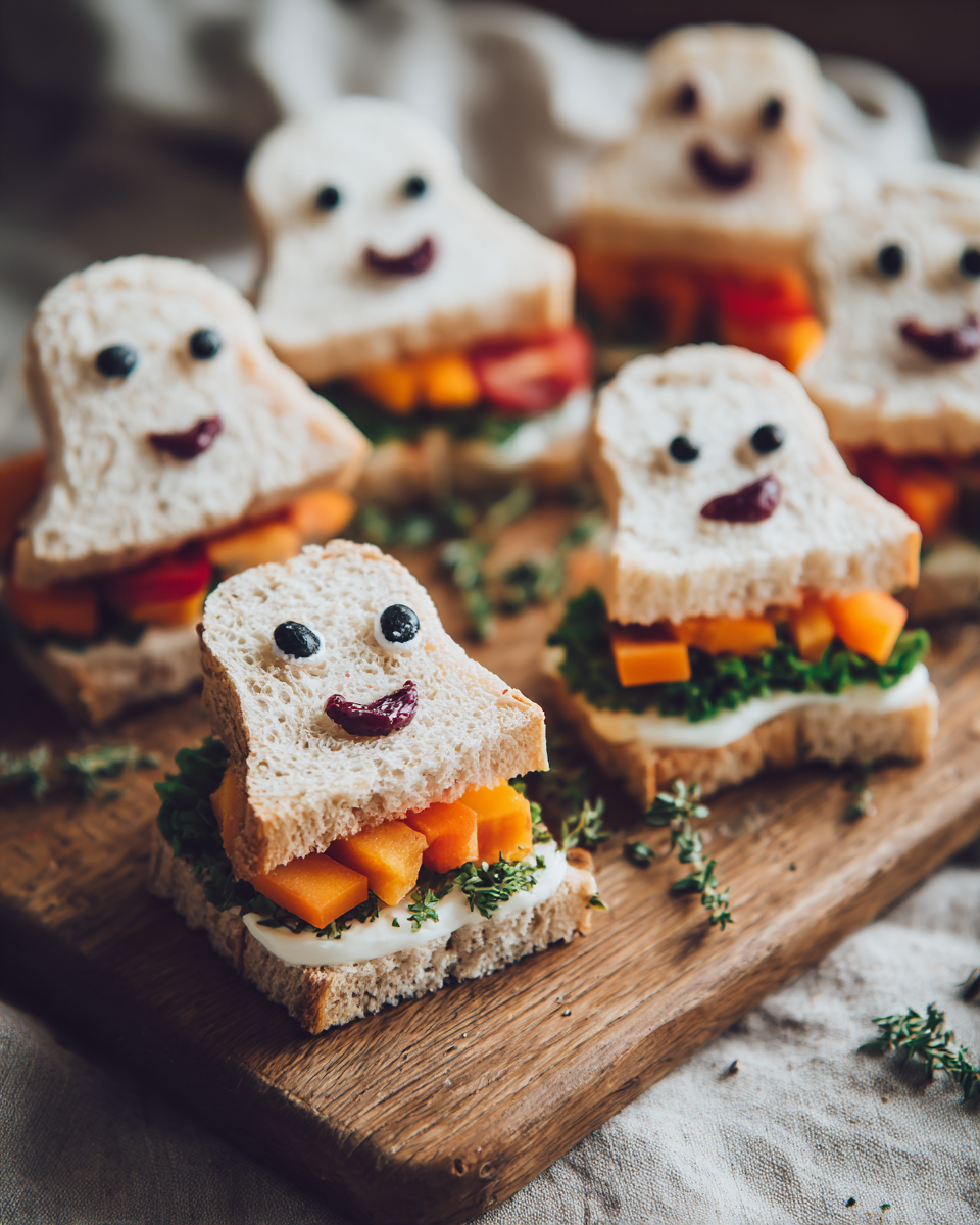 Divertenti Panini a Forma di Fantasma per Halloween Panini a forma di fantasma per Halloween, deliziosi e facili da preparare. Ideali per feste e divertenti da decorare!