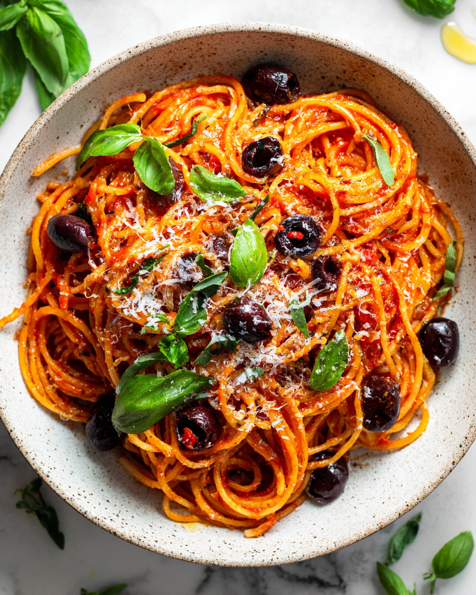 Pasta Vampiro: Un Piatto Festoso per Halloween Pasta Vampiro colorata con sugo rosso e aglio per Halloween, ideale per una cena tra amici.