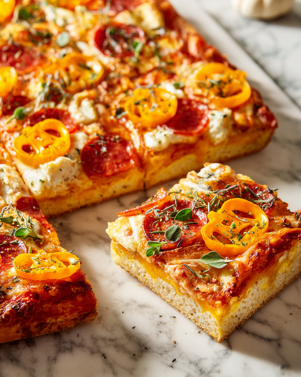 Dì di Halloween con la Deliziosa Pizza Jack-o-Lantern Pizza Jack-o-Lantern decorata per Halloween con peperoni colorati e mozzarella fresca.