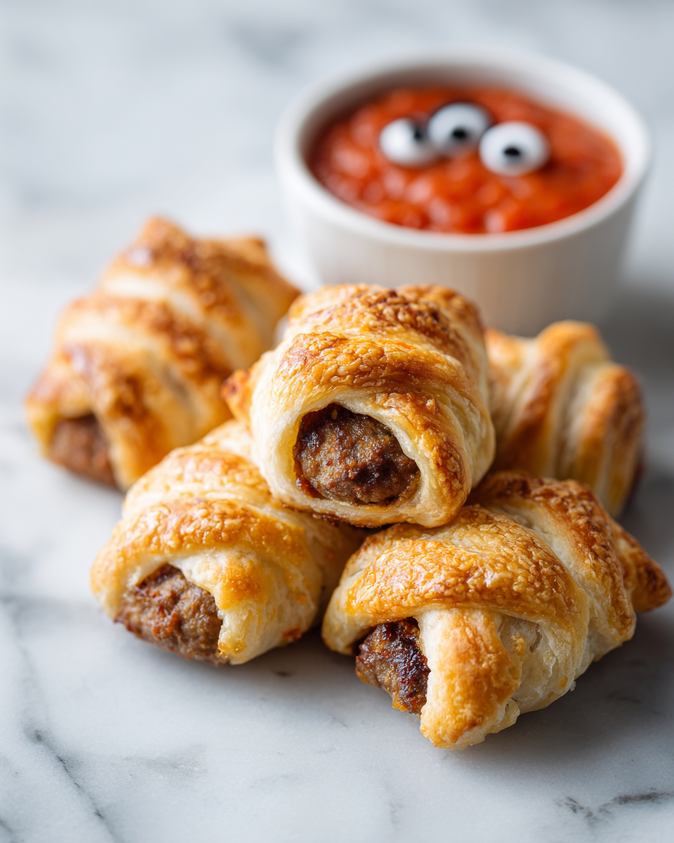 Polpette mummia per Halloween, un piatto creativo e divertente, perfetto per le feste autunnali.