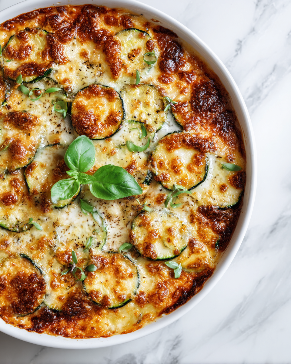 Squisiti Zucchini Scalloppati per l'Estate Zucchini scalloppati al forno con mozzarella e parmigiano, un piatto estivo fresco e semplice da preparare.