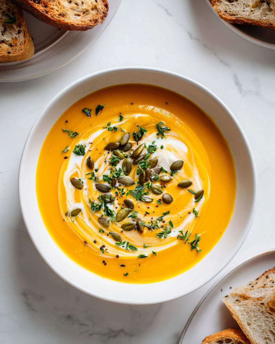 Riscalda le tue serate con una zuppa di zucca butternut Ricetta zuppa di zucca butternut cremosa per serate autunnali