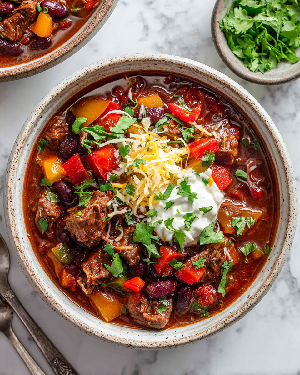 Cucina il Migliore Chili di Manzo in Crockpot Chili di Manzo in Crockpot con fagioli e spezie, un piatto perfetto per l'autunno.