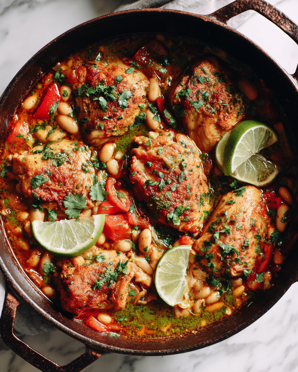 Delizioso Chili di Pollo Bianco in Un'Unica Pentola Chili di Pollo Bianco in Un'Unica Pentola, ricetta autunnale comoda e saporita per famiglie, facile da preparare e da conservare.