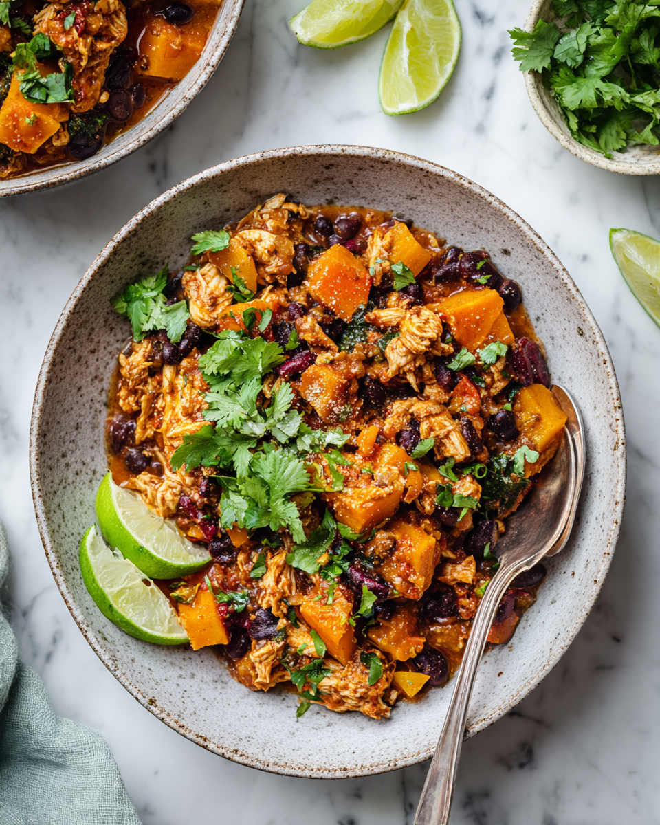 Chili di Tacchino e Zucca Butternut caldo e confortante, ricetta autunnale.
