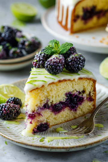 Torta di lime e more autunnale, dolce umido e fragrante, ricetta facile per celebrare l'autunno.