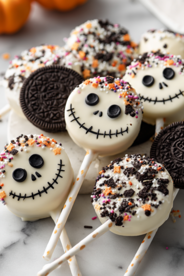 Jack Skellington Oreo Pops decorati per Halloween, dolci e divertenti