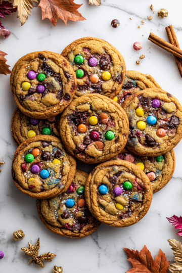 Hocus Pocus Cookies: Magia d'Autunno Deliziosi Hocus Pocus Cookies, biscotti autunnali con M&M's.