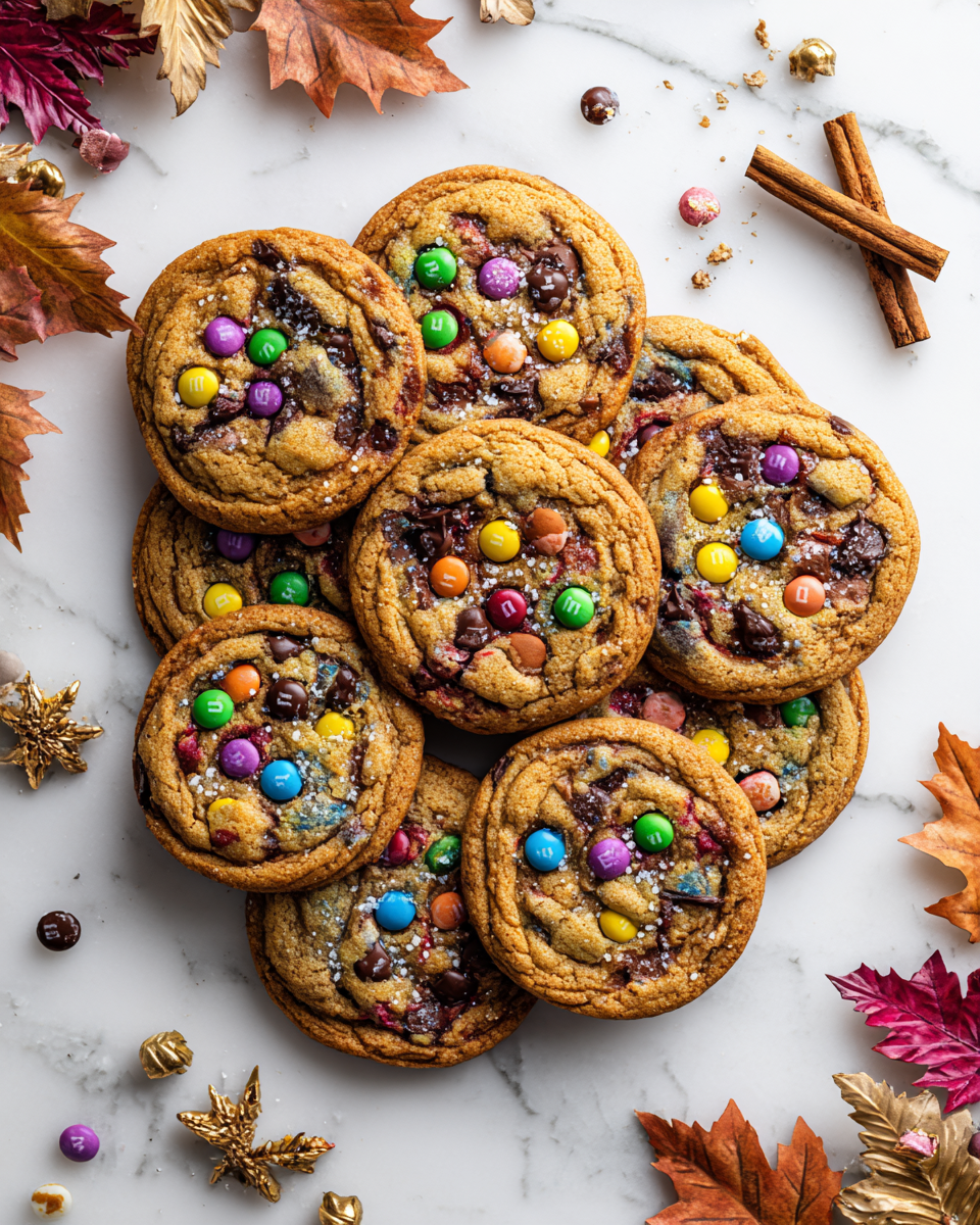 Hocus Pocus Cookies: Magia d'Autunno Deliziosi Hocus Pocus Cookies, biscotti autunnali con M&M's.