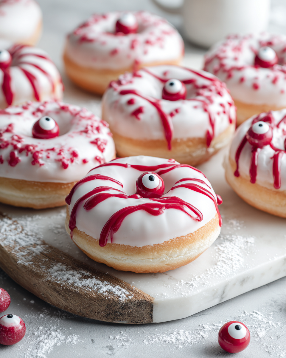 Ciambelle Monster Eye per Halloween: dolcetti spettrali, facili da preparare, perfetti per feste. Ricetta creativa e divertente per tutti.
