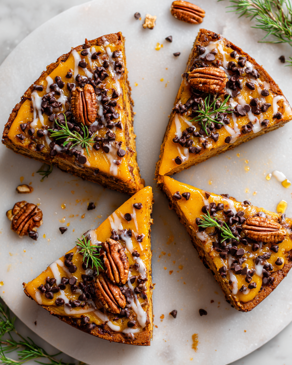 Pizza Dessert alla Zucca Speziata, dolce autunnale con crema di formaggio e spezie, perfetto per le festività