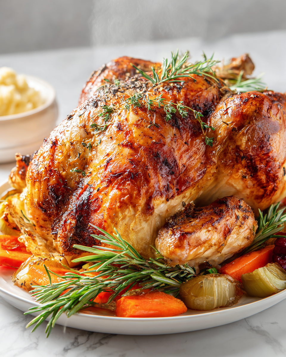 Ricetta del tacchino arrosto delizioso per le festività, piatto tradizionale italiano, facile da preparare, per riunioni di famiglia.