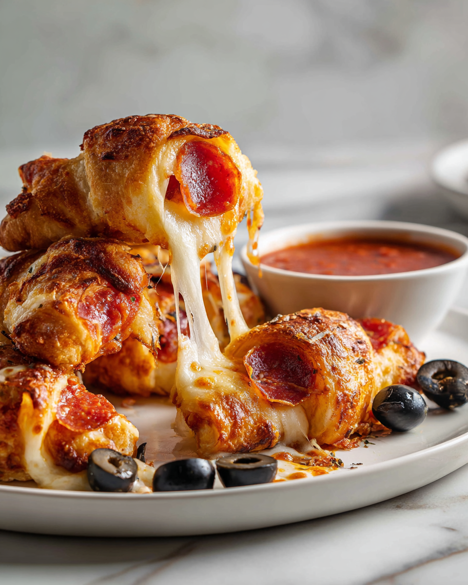 Rotoli a morsi di vampiro halloween, ricetta facile e veloce per feste, snack stuzzicante con mozzarella e pepperoni.