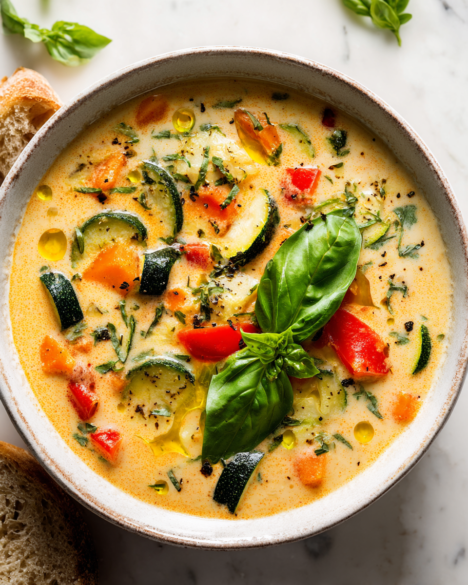Zuppa Cremosa di Verdure per le Sere d'Autunno Zuppa cremosa di verdure autunnali, un comfort food ricco e nutriente, perfetto per le sere fresche.