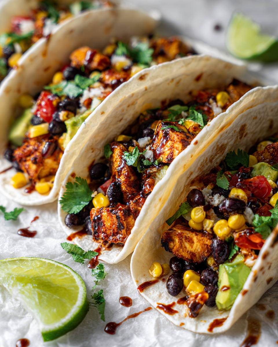 Delizioso Burrito di Pollo Chipotle per le tue Feste Burrito di pollo chipotle con avocado e lime, ideale per feste.